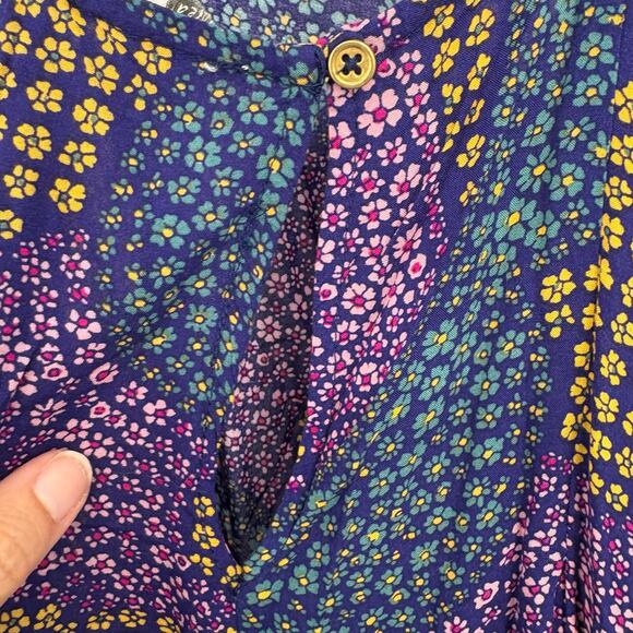 Anthropologie Floreat Daphne Multicolor Floral Print Wide Leg Jumpsuit Size XS - Picture 4 of 11